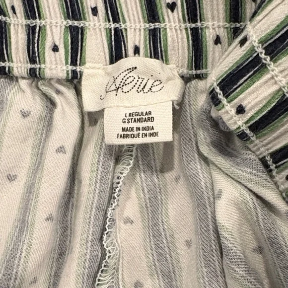 Aerie Green Blue and White Striped Pajama Pants Size Large - Picture 3 of 3